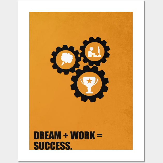 Dream + Work = Success Business Quote Wall Art by labno4